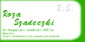 roza szadeczki business card